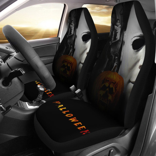 Horror Movie Car Seat Covers | Michael Myers Victims White Mask Seat Covers