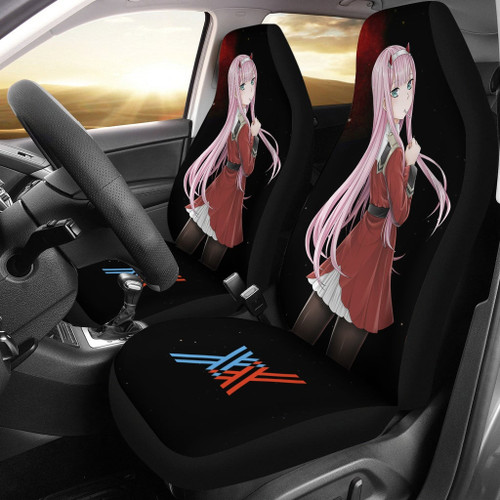 Darling In The Franxx Anime Car Seat Covers | Zero Two Cute Eating Candy Universe Seat Covers