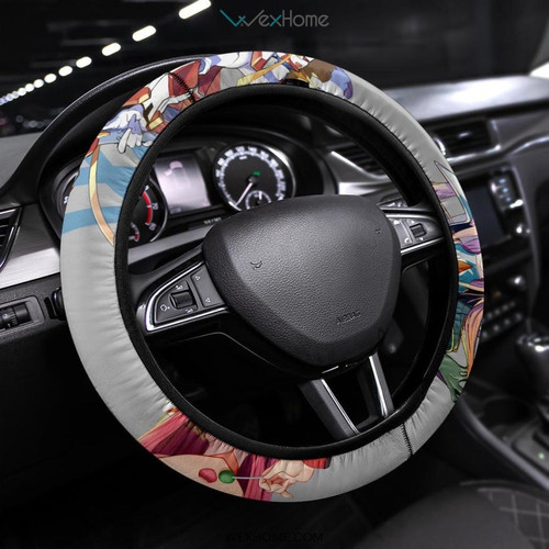 Darling In The Franxx Anime Steering Wheel Cover | Strelizia Darling Zero Two Captain And Sexy Girl Steering Wheel Cover