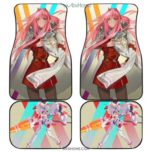 Darling In The Franxx Anime Car Floor Mats | Captain Zero Two And Strelitzia Fight In Battle Car Mats
