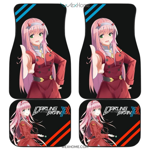 Darling In The Franxx Anime Car Floor Mats | Zero Two Eating Candy Bang Hand Car Mats