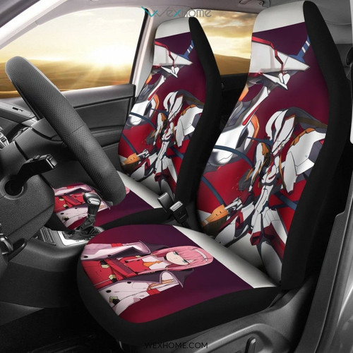 Darling In The Franxx Anime Car Seat Covers | Cold Zero Two And Strelitzia Darling In Battle Mode Seat Covers