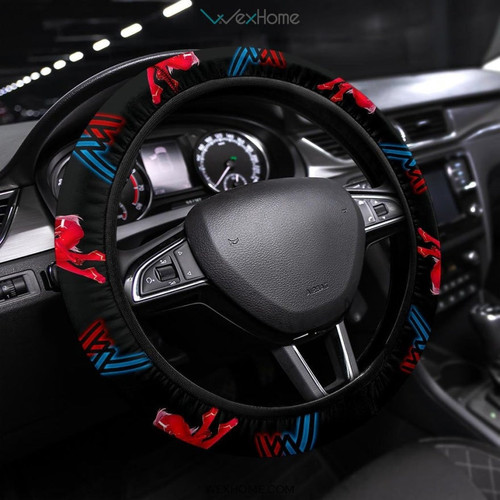 Darling In The Franxx Anime Steering Wheel Cover | Zero Two Red Suit Neon XX Steering Wheel Cover