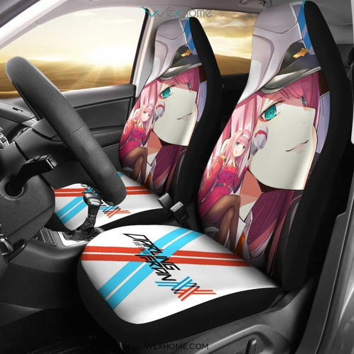 Darling In The Franxx Anime Car Seat Covers | Pretty Captain Zero Two White Fanart Seat Covers