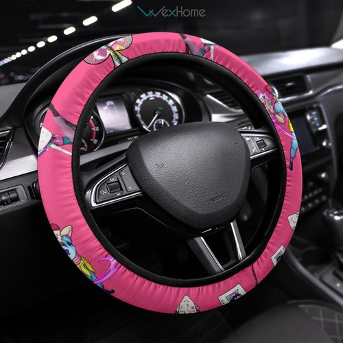 Hunter x Hunter Anime Steering Wheel Cover | Funny Hisoka Patterns Pink Steering Wheel Cover