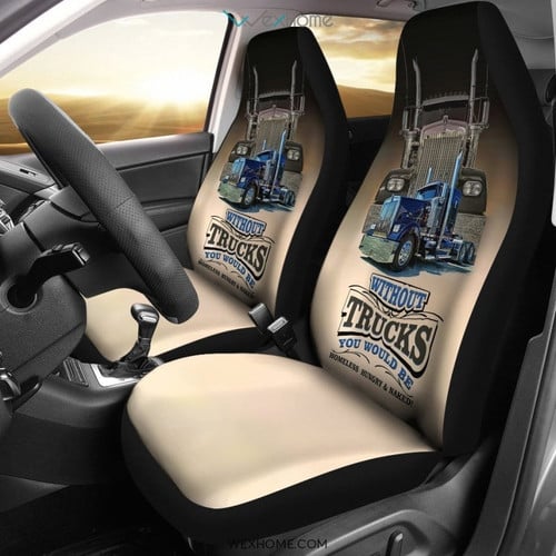 2pcs Big Rig Trucks Car Seat Covers
