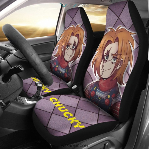 Horror Movie Car Seat Covers | Chucky Doll Cartoon Artwork Seat Covers