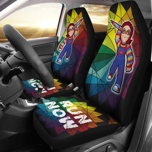 Horror Movie Car Seat Covers | Chucky Doll Run Now Mosaic Glass Seat Covers