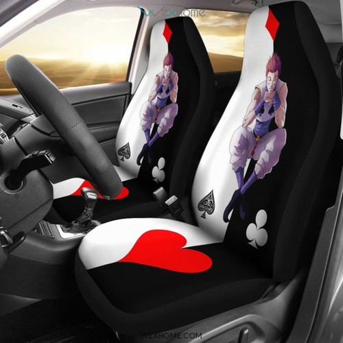 Hunter x Hunter Anime Car Seat Covers | Hisoka Poker Card Black White Seat Covers