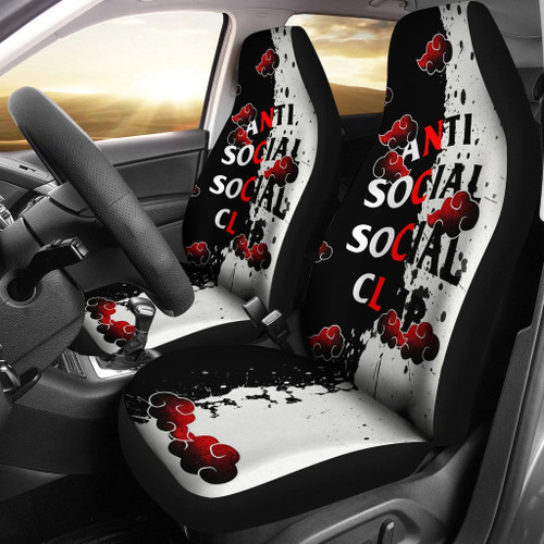 Naruto Anime Car Seat Covers - Akatsuki Anti Social Social Club Yin And Yang Cloud Seat Covers NA101504