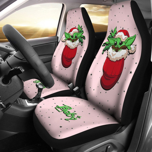 Christmas Car Seat Covers | Cute Baby Yoda Star Wars Wearing Xmas Clothes Seat Covers