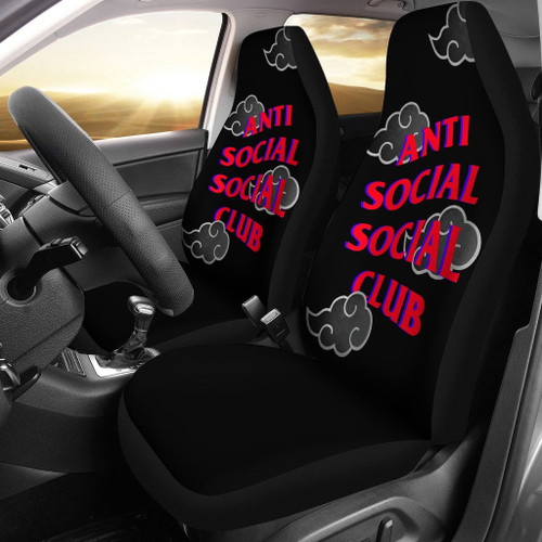 Naruto Akatsuki Anti Social Club Black White Cloud Car Seat Covers