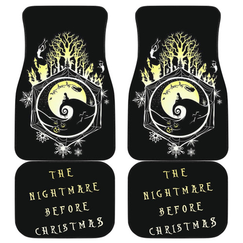 Nightmare Before Christmas Cartoon Car Floor Mats | Lonely Sally Sitting On Hill Night Silhouette Car Mats NA101104