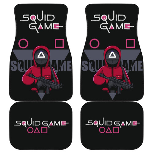 Squid Game Movie Car Floor Mats Triangle Squid Worker Red Uniform On Mission Car Mats