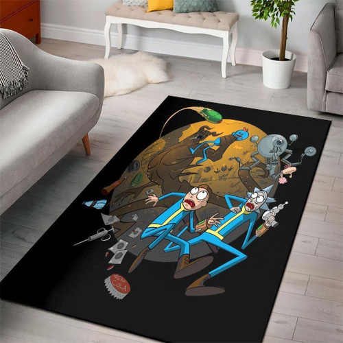 Rick & Morty Rectangle Rug | Rick And Morty Living Room Cartoon Floor Carpet