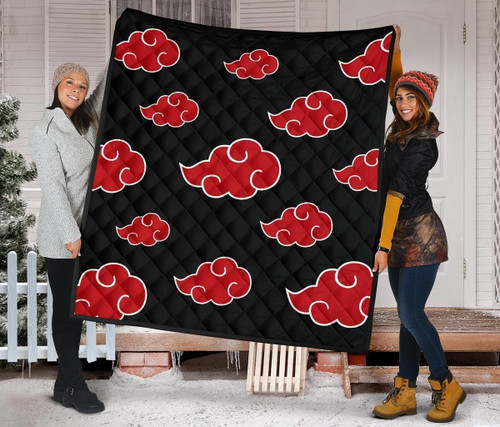 Akatsuki Quilt Blanket For Naruto Bedding Decor Idea