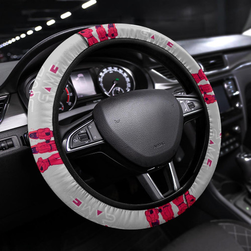 Squid Game Movie Steering Wheel Cover Round Triangle Square Squid Worker Brothers Head Balloons Steering Wheel Cover