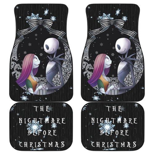 Nightmare Before Christmas Cartoon Car Floor Mats | Jack And Sally Romantic Wedding Snowflake Car Mats NA101102