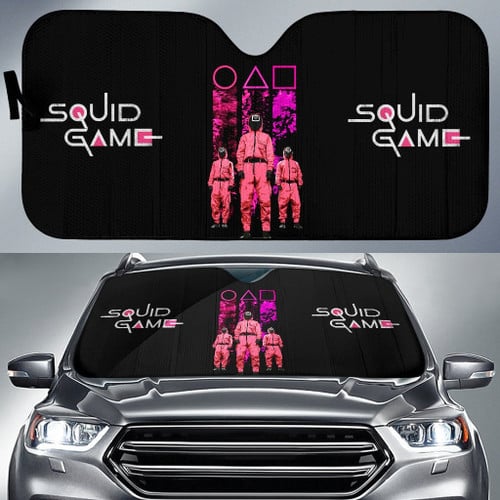 Squid Game Movie Car Sunshade Round Triangle Square Squid Worker Pink Uniform No Emotion Sun Shade