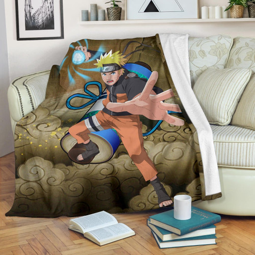Naruto Anime Fleece Blankets - Naruto Rasengan Giant Scroll Sage Scene Fleece Blanket