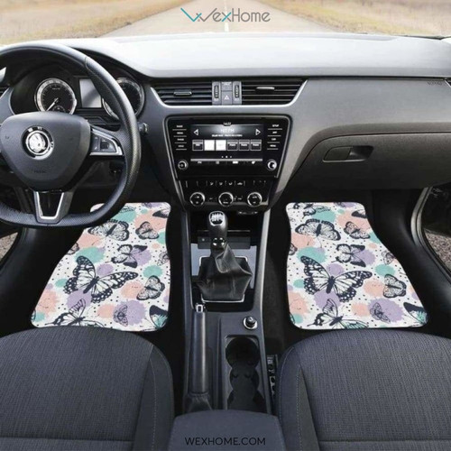 Butterfly Pattern Front And Back Car Mats