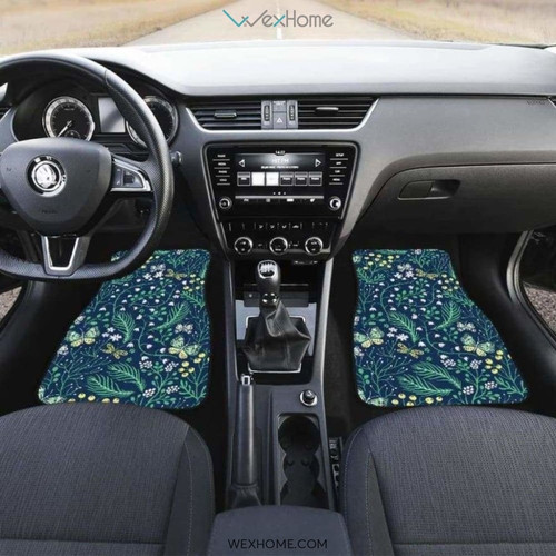 Butterfly Leaves Pattern Front And Back Car Mats