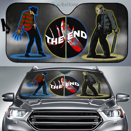 Horror Movie Car Sunshade | Freddy Vs Jason Funny MJ Dance Battle Car Sun Shade