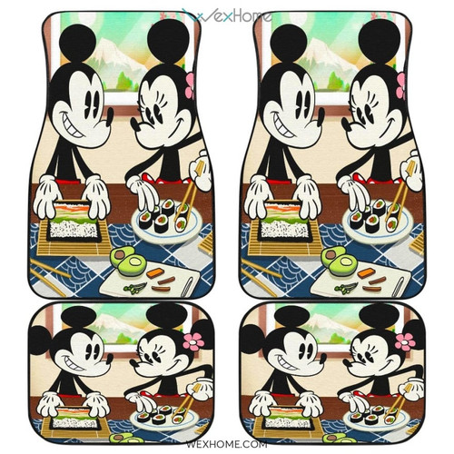 Mickey Cartoon Car Floor Mats | Mickey Minnie Make Sushi Car Mats