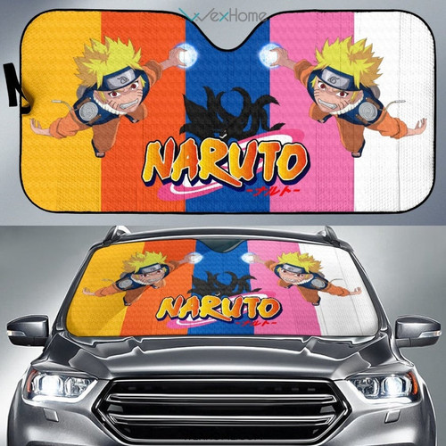 Naruto Anime Car Sunshade | Little Naruto Rasengan With Fox Eyes Sun Shade