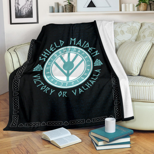 Shield-maiden Fleece Blanket Viking Female Warrior Home Decor Custom For Fans AA22082902