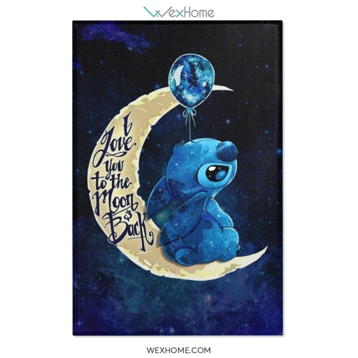 Stitch Cartoon Area Rugs | Stitch I Love You To The Moon And Back