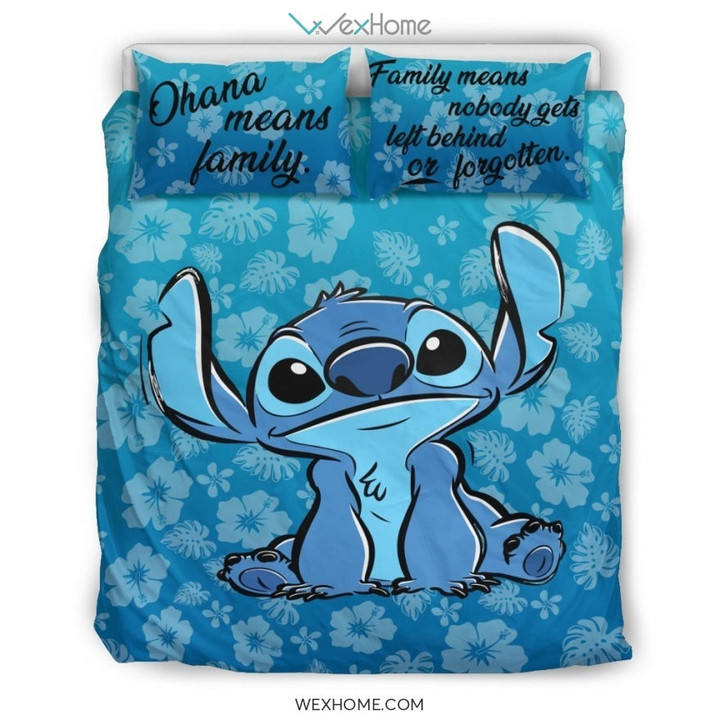 Stitch Ohana Bedding Set -duvet cover and pillowcase set - Unique Design Amazing Gift