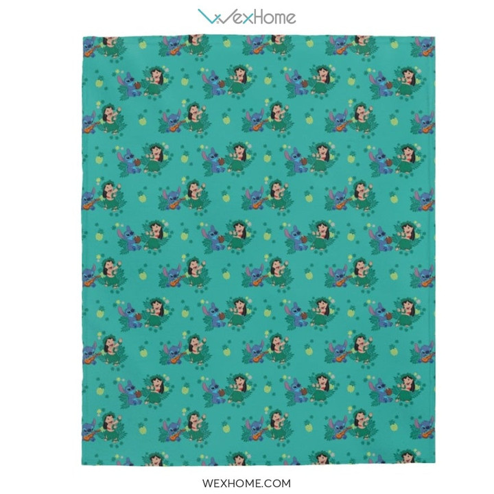 Lilo And Stitch Cartoon Funny Pattern Velveteen Plush Blanket Amazing Gift W1611