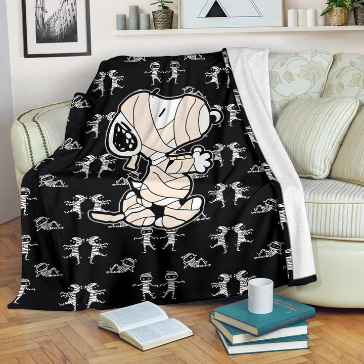 Halloween Fleece Blankets | Snoopy Cosplay Mummy Zombie Patterns Fleece Blanket