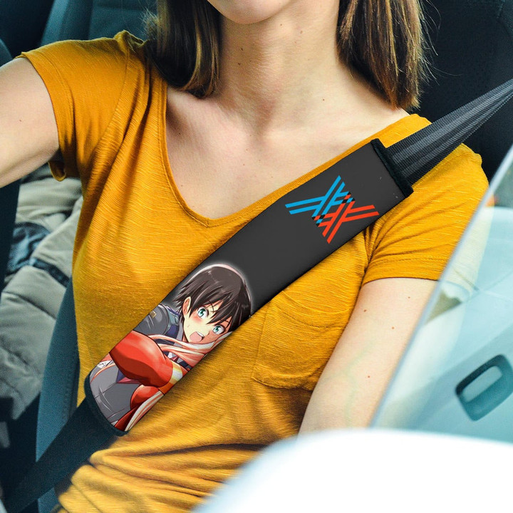 Darling In The Franxx Anime Seat Belt Covers | Zero Two And Hiro Shy Dancing Belt Covers