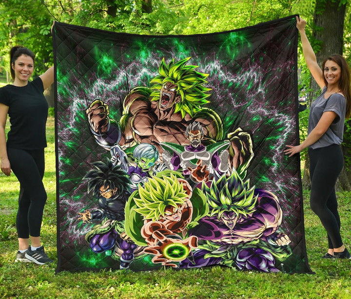 Dragon Ball Anime Tapestry | DB Villains Broly Super Saiyan Full Power Quilt Blanket