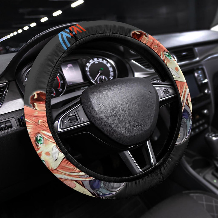 Darling In The Franxx Anime Steering Wheel Cover | Zero Two And Hiro Shy Dancing Steering Wheel Cover