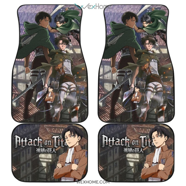 Attack On Titan Anime Car Floor Mats | AOT Levi Fighting In Town Car Mats