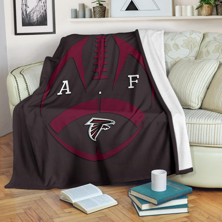 American Football Team Fleece Blanket - Atlanta Falcons A.F Minimalist Rugby Fleece Blankets