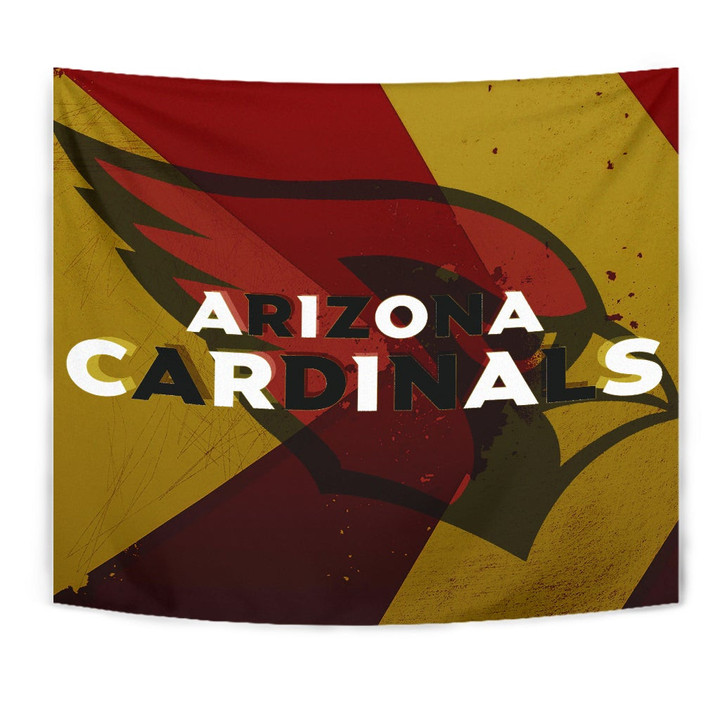 American Football Team Tapestry - Arizona Cardinals Yellow Red Shadow Tapestry Home Decor