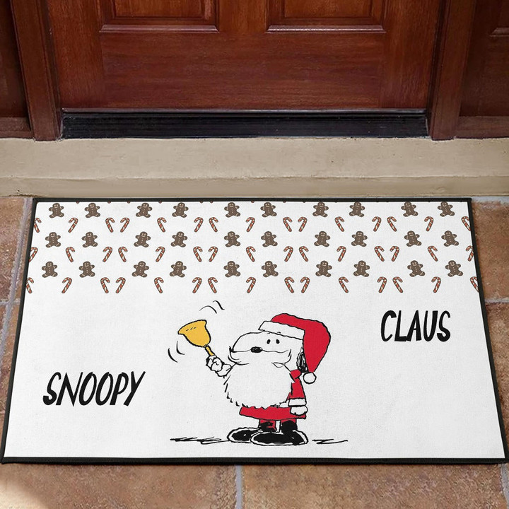 Christmas Door Mat | Snoopy Claus Cookies Candy Cane Patterns Door Mat Home Decor