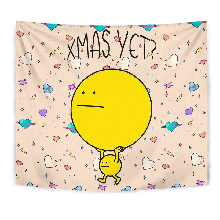 Christmas Tapestry | Walking Neutral Face Emoji Wonder Xmas Yet Tapestry Home Decor NT101106