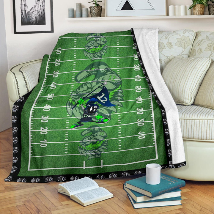 American Football Team Fleece Blanket - Seattle Seahawks Muscle Marvin The Martian 12 Fleece Blankets