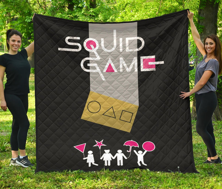 Squid Game Movie Premium Quilt Round Triangle Square Umbrella Balloon Game Card Quilt Blanket