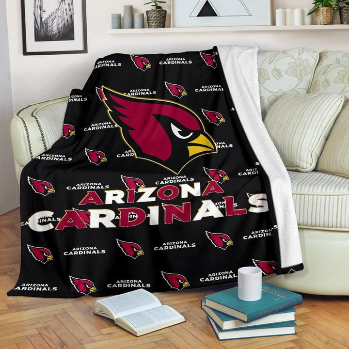 American Football Team Fleece Blanket - Arizona Cardinals Red And White Text Fleece Blankets