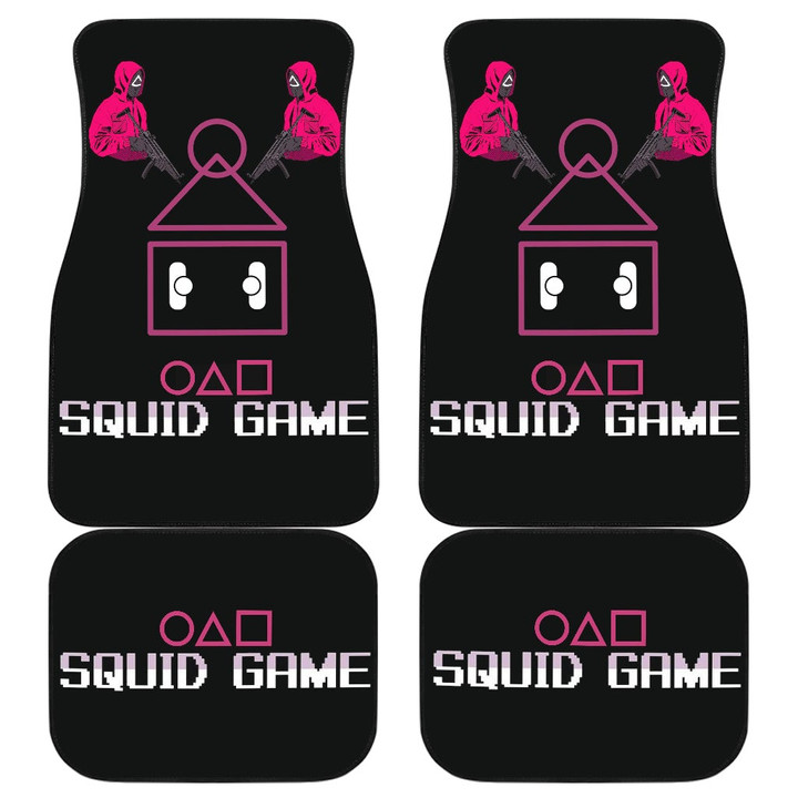 Squid Game Movie Car Floor Mats Squid Worker Pink Uniform Watching Minimal Squid Game Car Mats