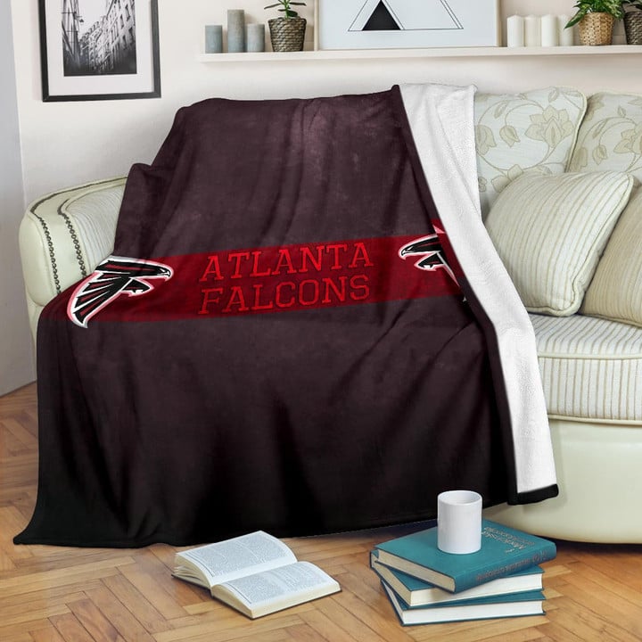 American Football Team Fleece Blanket - Atlanta Falcons Birds Red Line Text Fleece Blankets