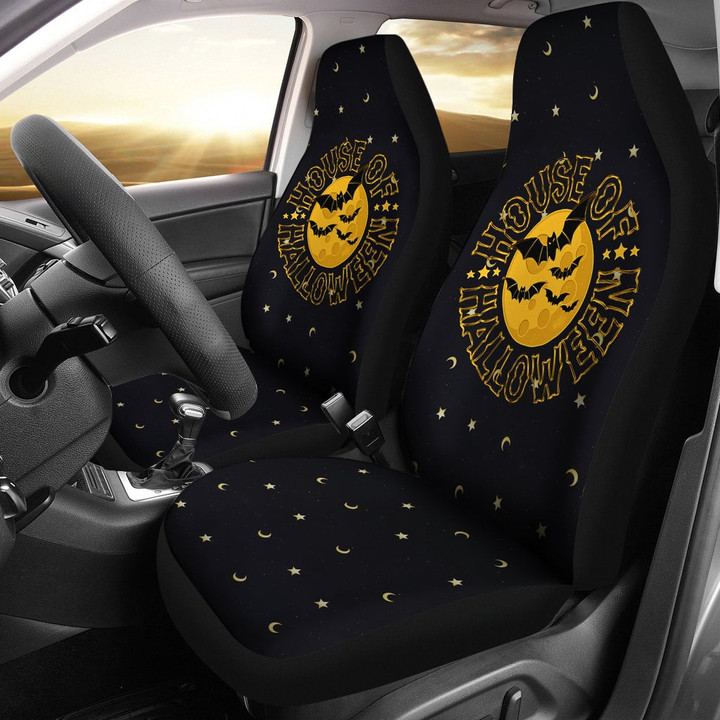 Nightmare Before Christmas Cartoon Car Seat Covers | Yellow Moon Oogie Boogie On House Of Ghost Seat Covers