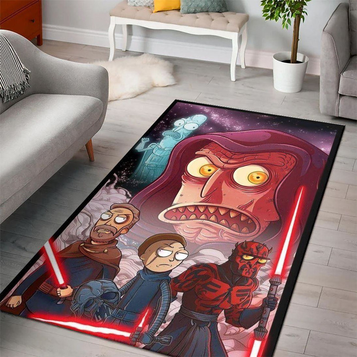 Rick & Morty Rectangle Rug | Rick And Morty Star Wars Living Room Cartoon Floor Carpet