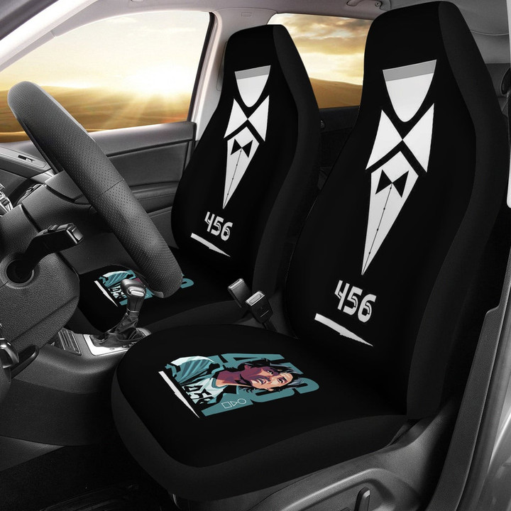 Squid Game Movie Car Seat Covers Player 456 Artwork Winner White Suit Minimal Seat Covers